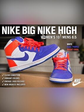 Nike Women’s Blue, White & Red High-Top Sneakers